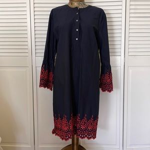 J.Crew Navy with Red trim dress